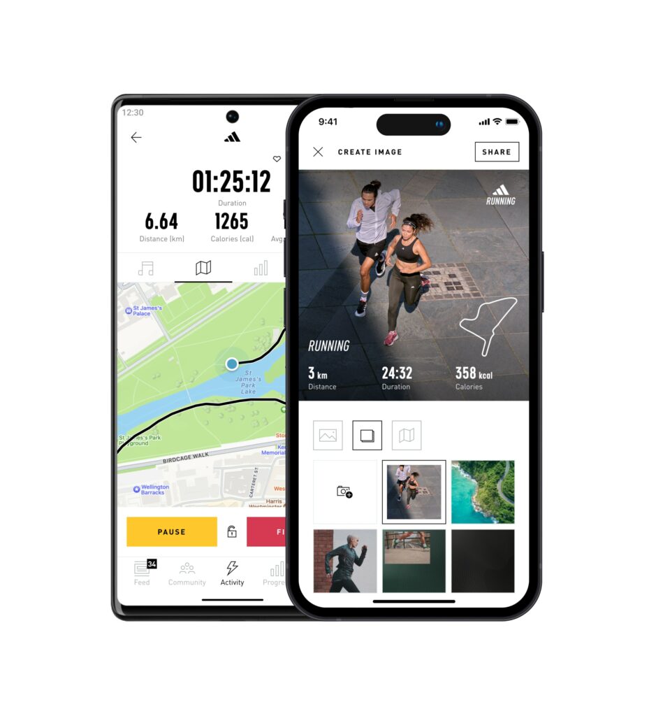 adidas running application suivi course à pied