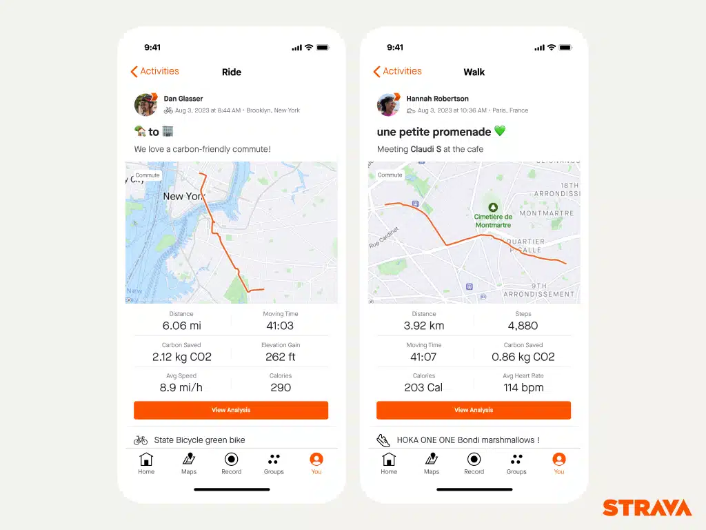 strava application suivi sport