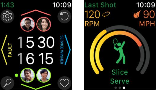 SwingVision sur Apple Watch